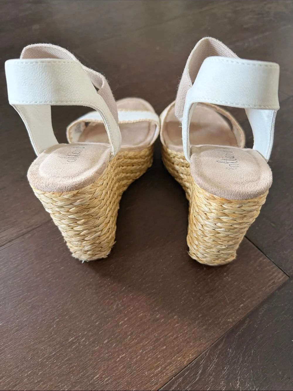 Altard State Woven Espadrille Wedge Sandals in Cream and Tan Size 7.5
